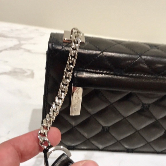 NWT luxury authentic rare minimalist classic St. John Black quilted bag - Picture 4 of 8